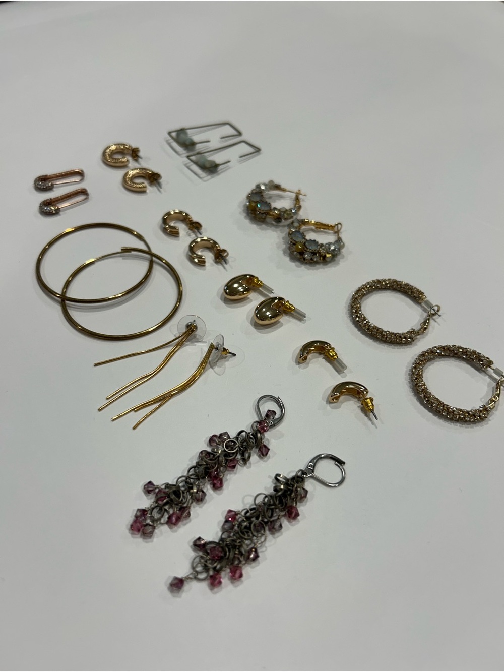 Fashion Gold and Silver Dangle Hoop Earrings lot bunch - Women Jewelry
